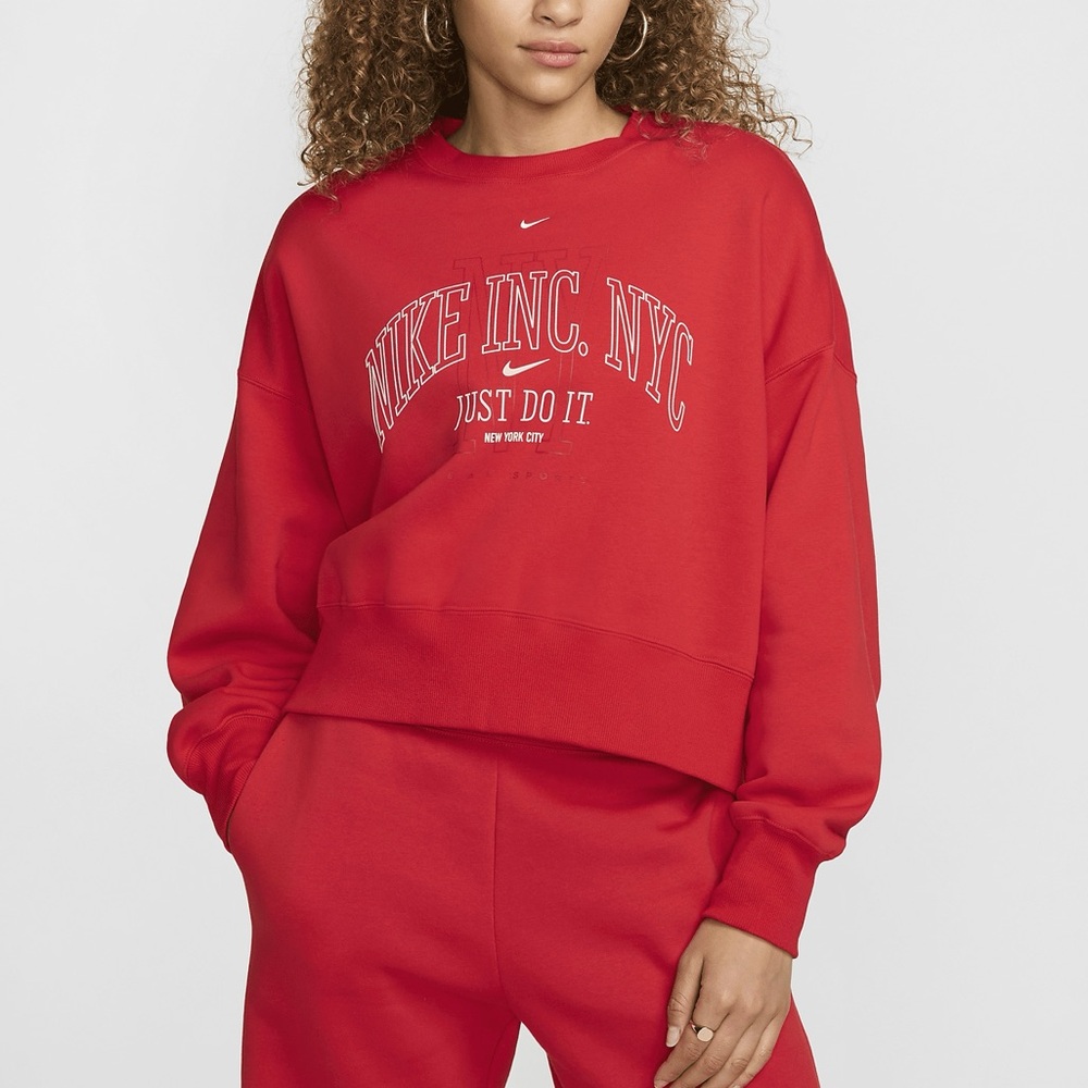 Nike Phoenix Fleece Over-Oversized Crew-Neck Graphic Sweatshirt